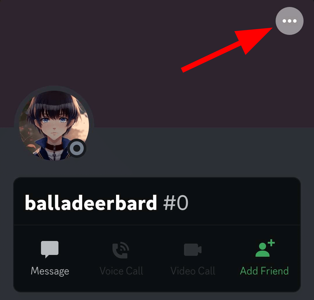 click three dots in Discord app