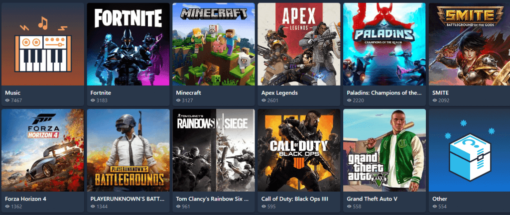 mixer categories games